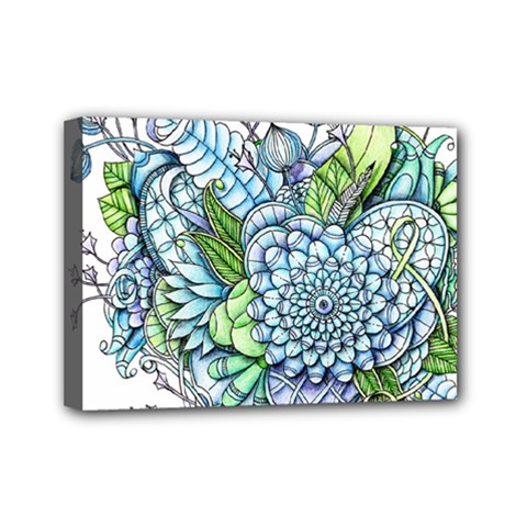 Peaceful Flower Garden 2 Mini Canvas 7  X 5  (framed) by Zandiepants