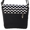 Black And White Zigzag Flap Closure Messenger Bag (Small) View1