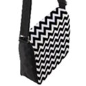 Black And White Zigzag Flap Closure Messenger Bag (Small) View2