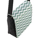 Jade Green And White Zigzag Flap Closure Messenger Bag (Large) View2