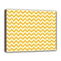 Sunny Yellow And White Zigzag Pattern Canvas 14  x 11  (Framed) View1