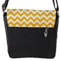 Sunny Yellow And White Zigzag Pattern Flap Closure Messenger Bag (Small) View1