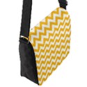 Sunny Yellow And White Zigzag Pattern Flap Closure Messenger Bag (Small) View2