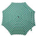 Emerald Green and White ZigZag pattern Hook Handle Umbrella (Medium) View1