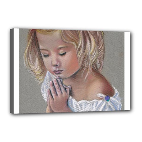 Prayinggirl Canvas 18  X 12  (framed)