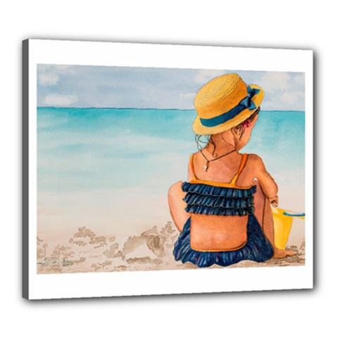 A Day At The Beach Canvas 24  X 20  (framed)