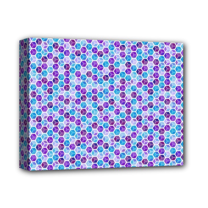 Purple Blue Cubes Deluxe Canvas 14  x 11  (Framed)