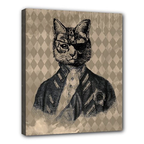 Harlequin Cat Deluxe Canvas 24  X 20  (framed) by StuffOrSomething