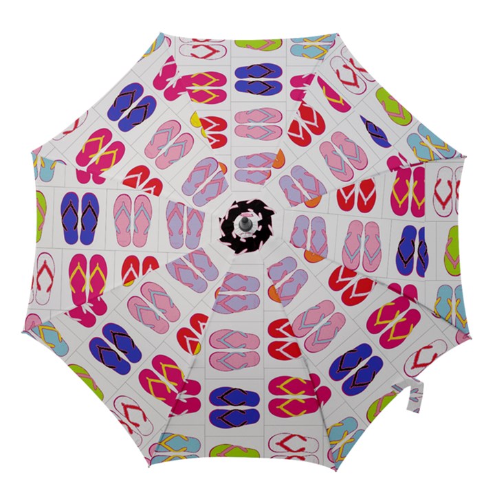 Flip-Flop Collage Hook Handle Umbrella (Medium)