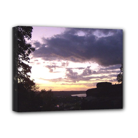  Sunset Over The Valley Deluxe Canvas 16  X 12  (framed)  by Majesticmountain