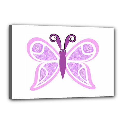 Whimsical Awareness Butterfly Canvas 18  X 12  (framed)