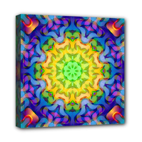 Psychedelic Abstract Mini Canvas 8  X 8  (framed) by Colorfulplayground