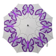 Cute Awareness Butterfly Hook Handle Umbrella (medium)