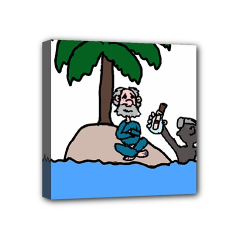 Desert Island Humor Mini Canvas 4  X 4  (framed)