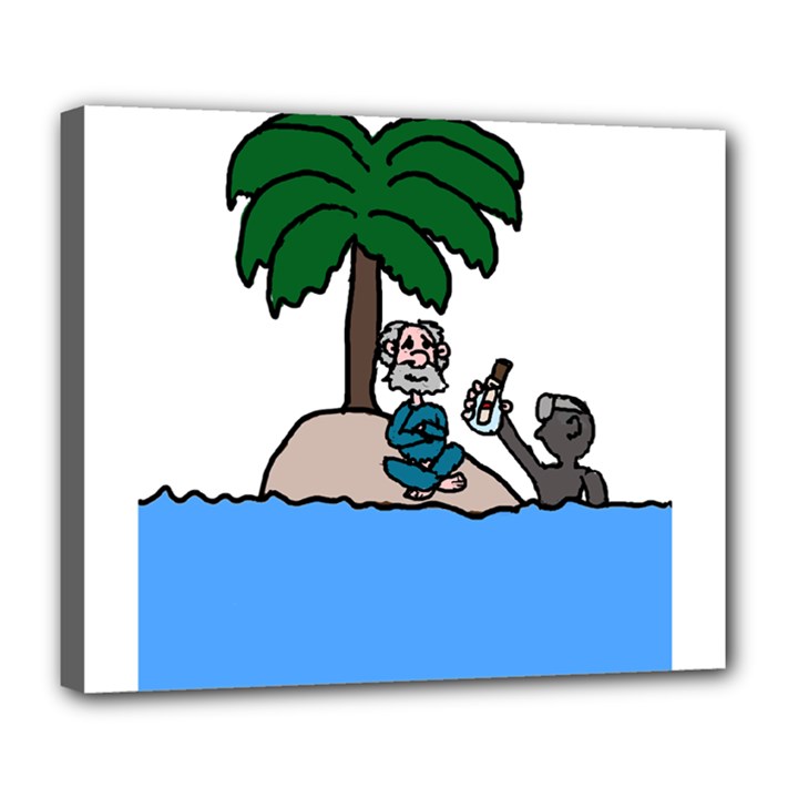 Desert Island Humor Deluxe Canvas 24  x 20  (Framed)