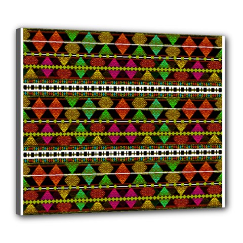 Aztec Style Pattern Canvas 24  X 20  (framed)