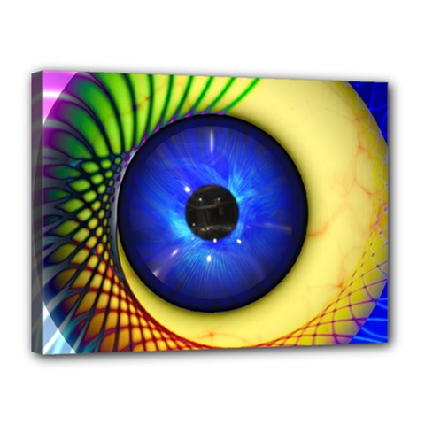 Eerie Psychedelic Eye Canvas 16  X 12  (framed)