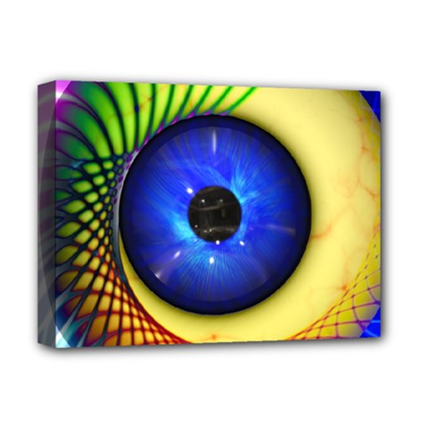 Eerie Psychedelic Eye Deluxe Canvas 16  X 12  (framed)  by StuffOrSomething