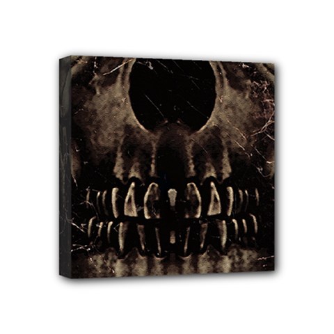 Skull Poster Background Mini Canvas 4  X 4  (framed) by dflcprints