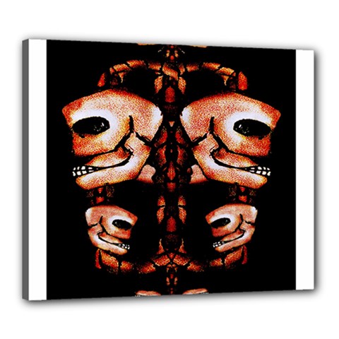 Skull Motif Ornament Canvas 24  X 20  (framed) by dflcprints