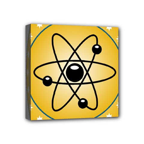 Atom Symbol Mini Canvas 4  X 4  (framed)