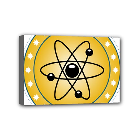 Atom Symbol Mini Canvas 6  X 4  (framed)