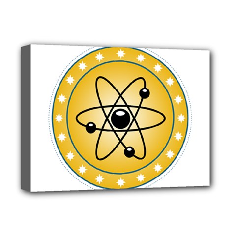 Atom Symbol Deluxe Canvas 16  X 12  (framed) 