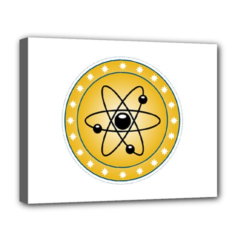 Atom Symbol Deluxe Canvas 20  X 16  (framed)