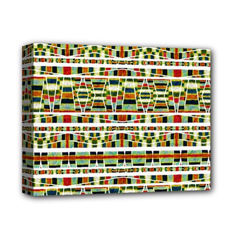 Aztec Grunge Pattern Deluxe Canvas 14  X 11  (framed) by dflcprints