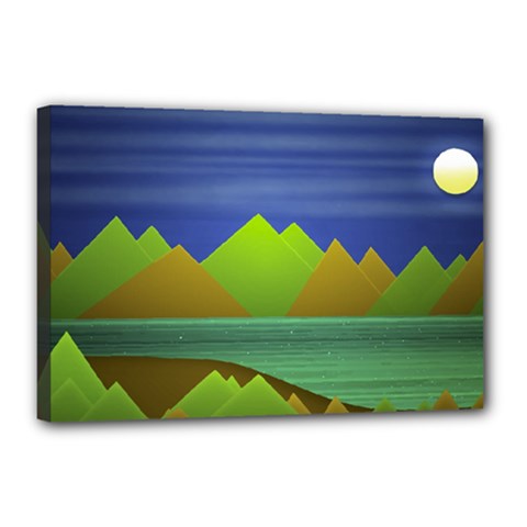 Landscape  Illustration Canvas 18  X 12  (framed) by dflcprints