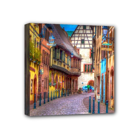 Alsace France Mini Canvas 4  X 4  (framed)