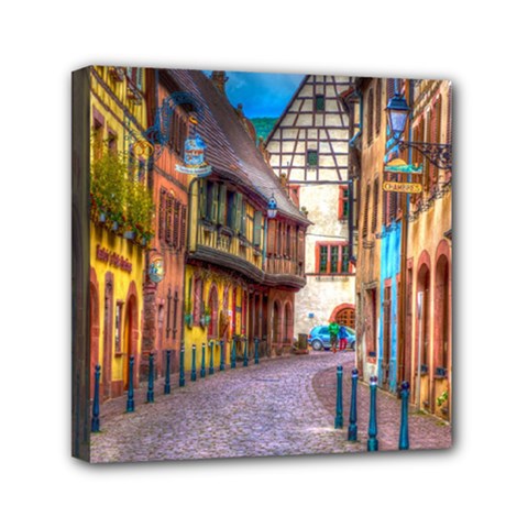 Alsace France Mini Canvas 6  X 6  (framed)