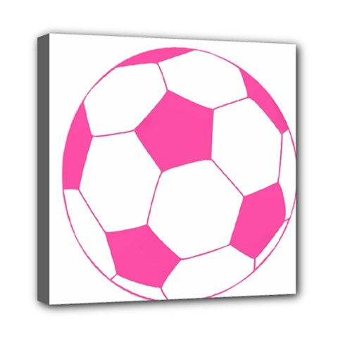 Soccer Ball Pink Mini Canvas 8  X 8  (framed)