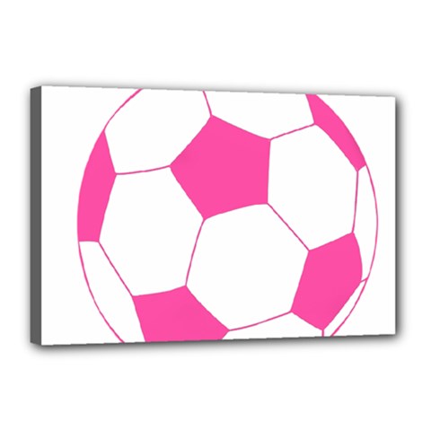 Soccer Ball Pink Canvas 18  X 12  (framed)