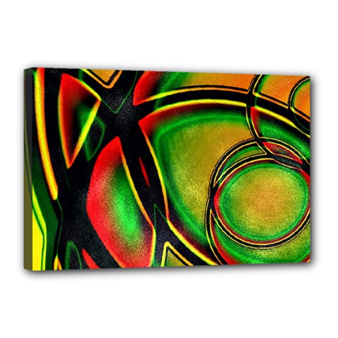 Multicolored Modern Abstract Design Canvas 18  X 12  (framed)