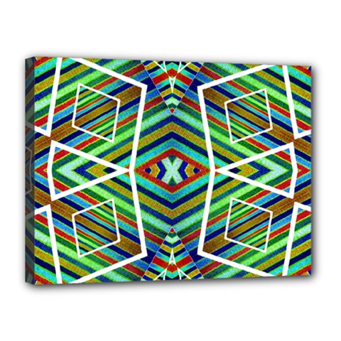 Colorful Geometric Abstract Pattern Canvas 16  X 12  (framed) by dflcprints