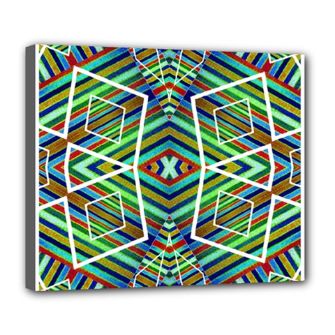 Colorful Geometric Abstract Pattern Deluxe Canvas 24  X 20  (framed) by dflcprints