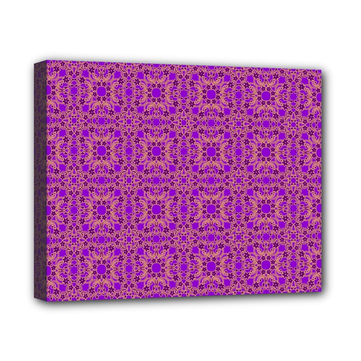 Purple Moroccan Pattern Canvas 10  x 8  (Framed)