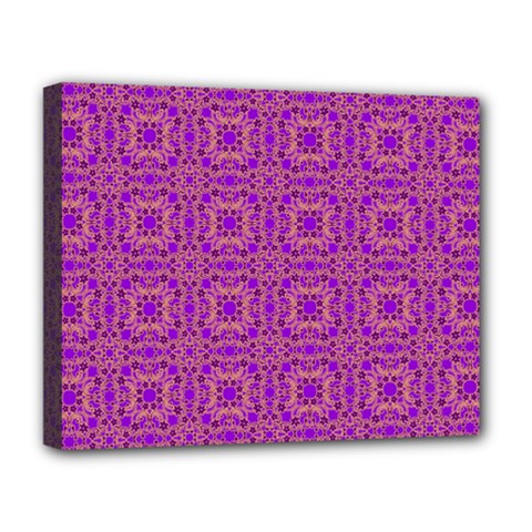 Purple Moroccan Pattern Deluxe Canvas 20  X 16  (framed)