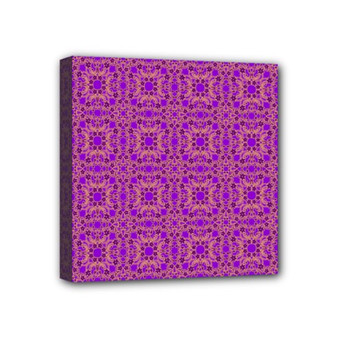 Purple Moroccan Pattern Mini Canvas 4  X 4  (framed)