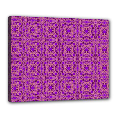 Purple Moroccan Pattern Canvas 20  X 16  (framed)