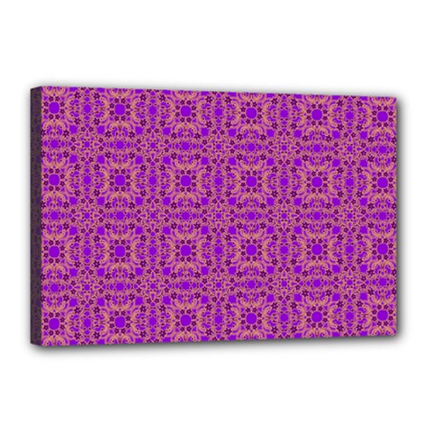 Purple Moroccan Pattern Canvas 18  X 12  (framed)