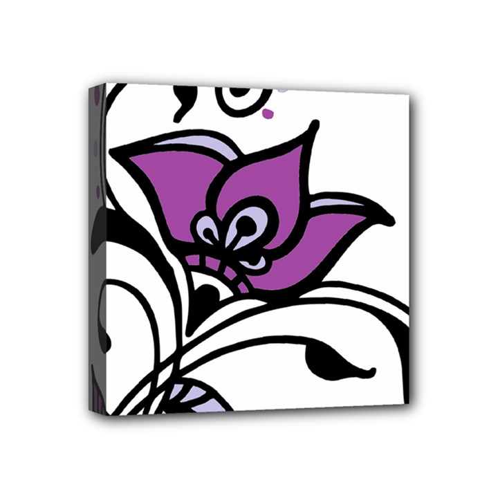 Awareness Flower Mini Canvas 4  x 4  (Framed)