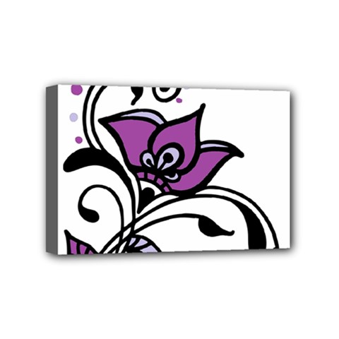 Awareness Flower Mini Canvas 6  X 4  (framed)