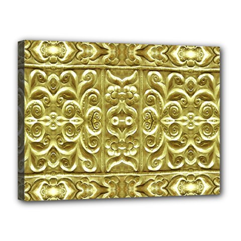 Gold Plated Ornament Canvas 16  X 12  (framed)