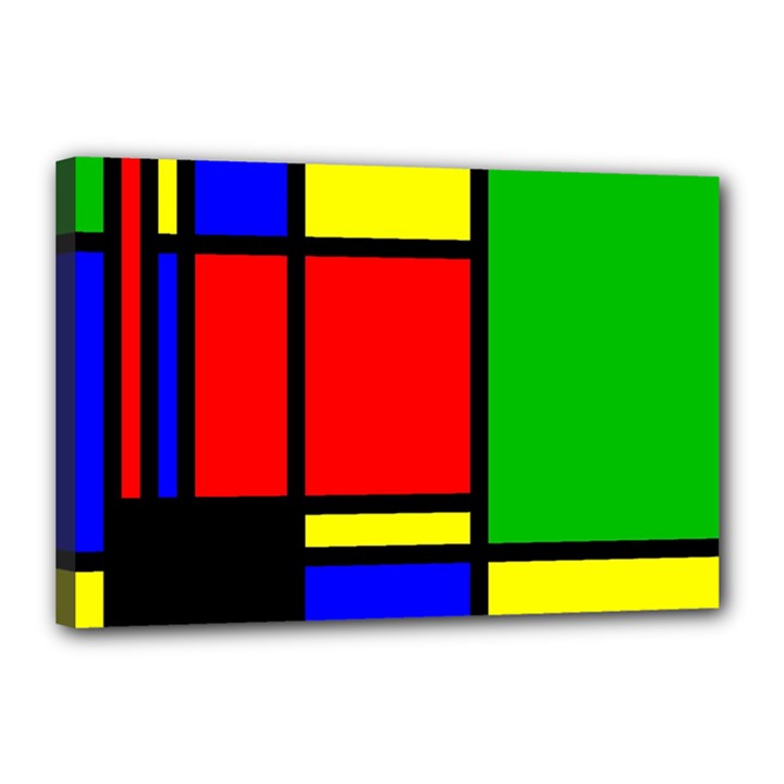 Mondrian Canvas 18  x 12  (Framed)