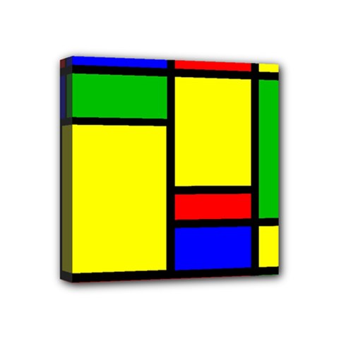 Mondrian Mini Canvas 4  X 4  (framed)