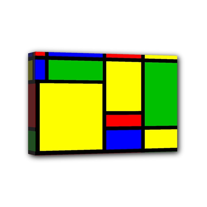 Mondrian Mini Canvas 6  x 4  (Framed)