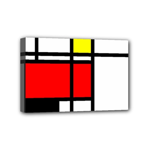 Mondrian Mini Canvas 6  X 4  (framed)