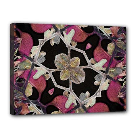 Floral Arabesque Decorative Artwork Canvas 16  X 12  (framed)